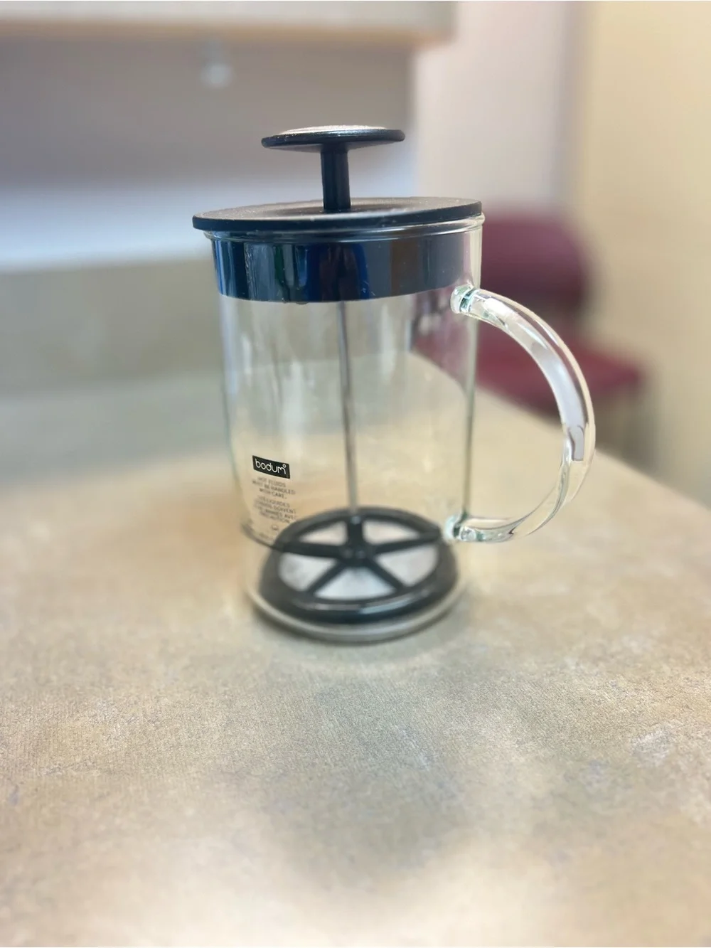 Bodum Clear Glass Carafe & Handle French Press with Black Accents
